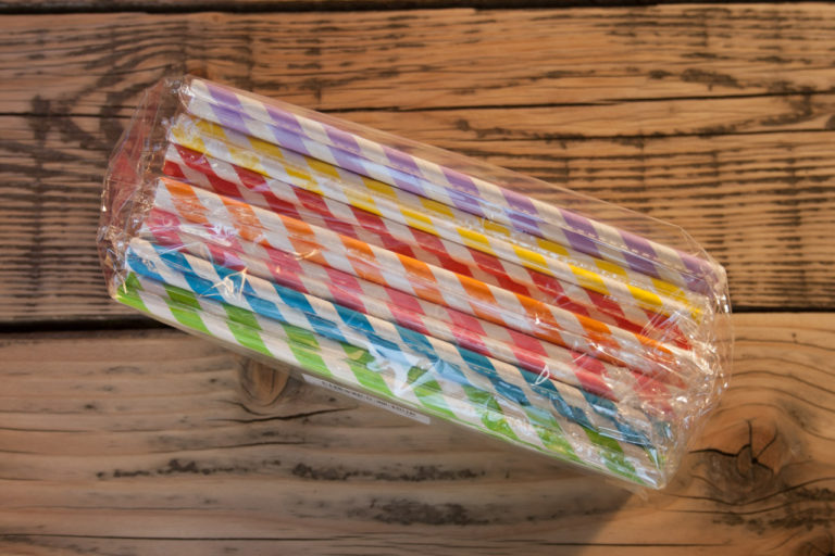 Papier Trinkhalme von Vicloon doppekt in Plastik verpackt