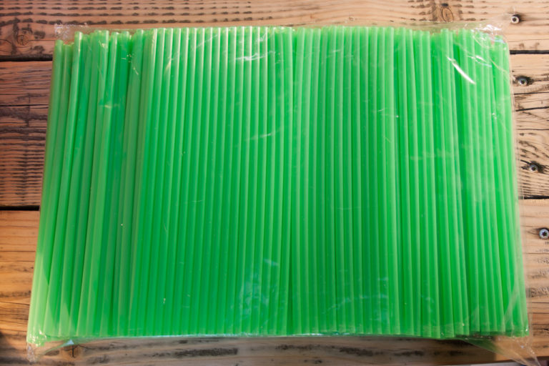 PLA Trinkhalme hellgrün verpackt